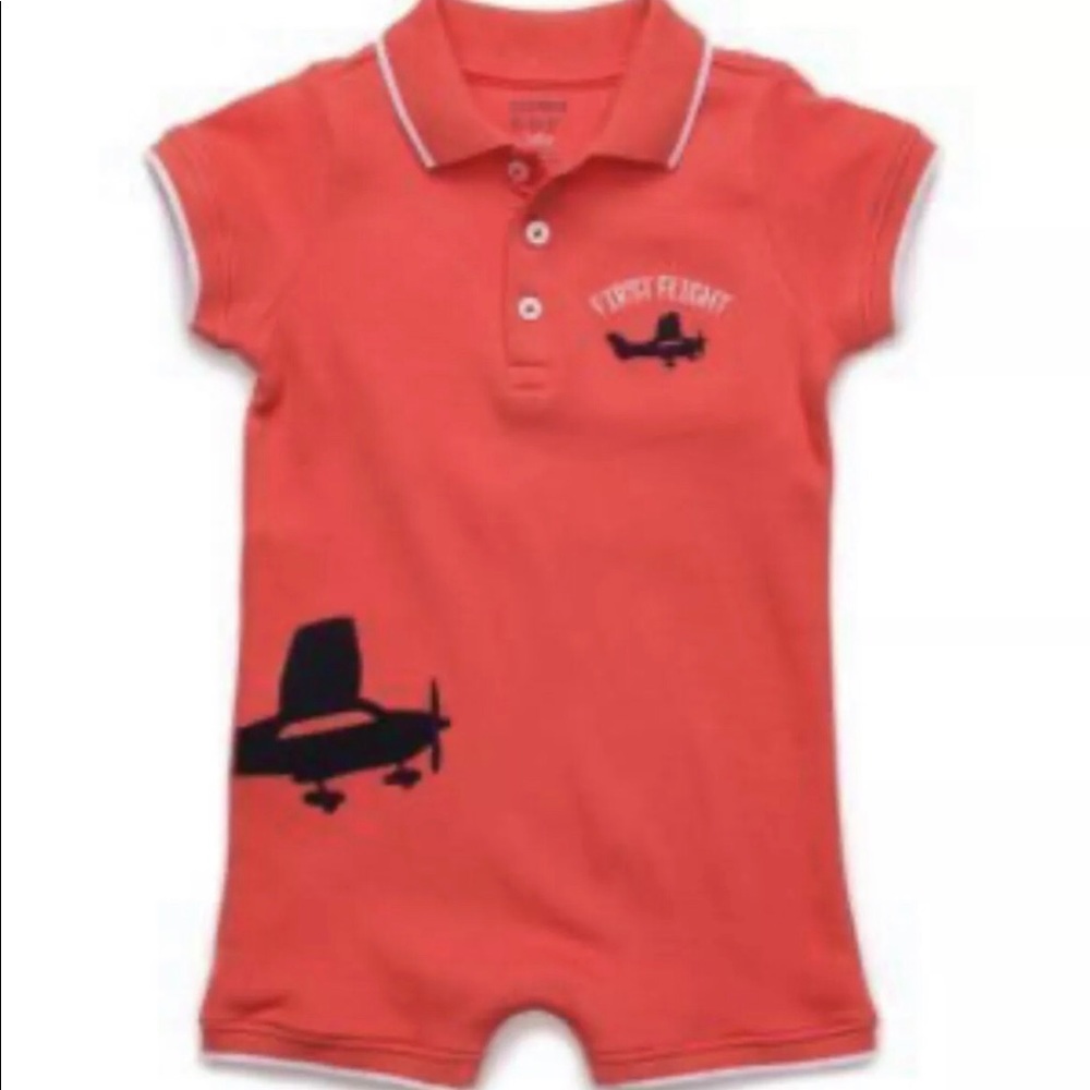 Crown & Ivy Baby Boys Knit Polo Romper